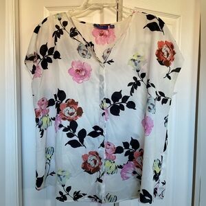 Apt. 9 White Floral Blouse